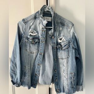 KanCan Light Blue Distressed Denim Jean Jacket